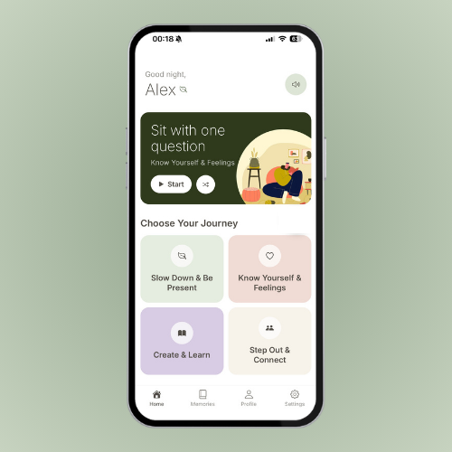 Yutori app on a phone, showing one small thing to do alone